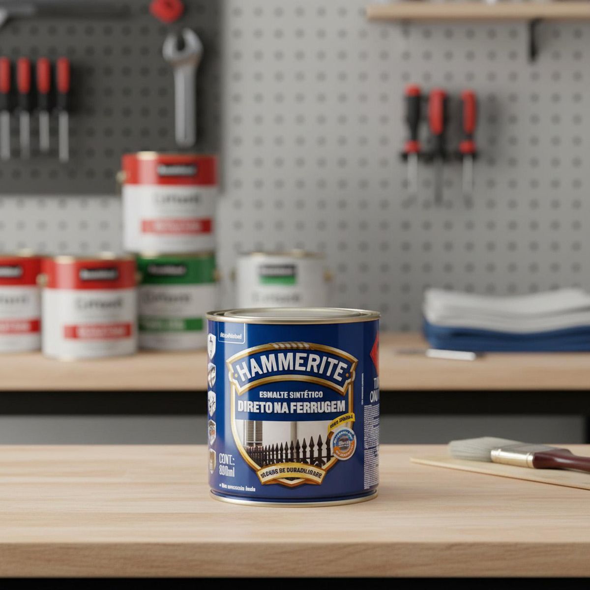 HAMMERITE - Esmalte Directo sobre Óxido Anticorrosivo Hidrorepelente Tarro 0.8 l Brillante Oro