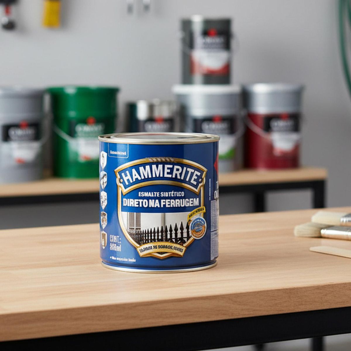 HAMMERITE - Esmalte Directo sobre Óxido Anticorrosivo Hidrorepelente Tarro 0.8 l Brillante Blanco