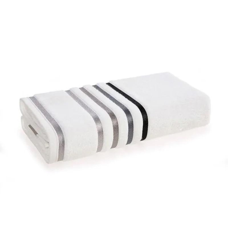 KARSTEN - Toalla de Mano  500 gr Algodón 48x80 cm Blanco/Gris