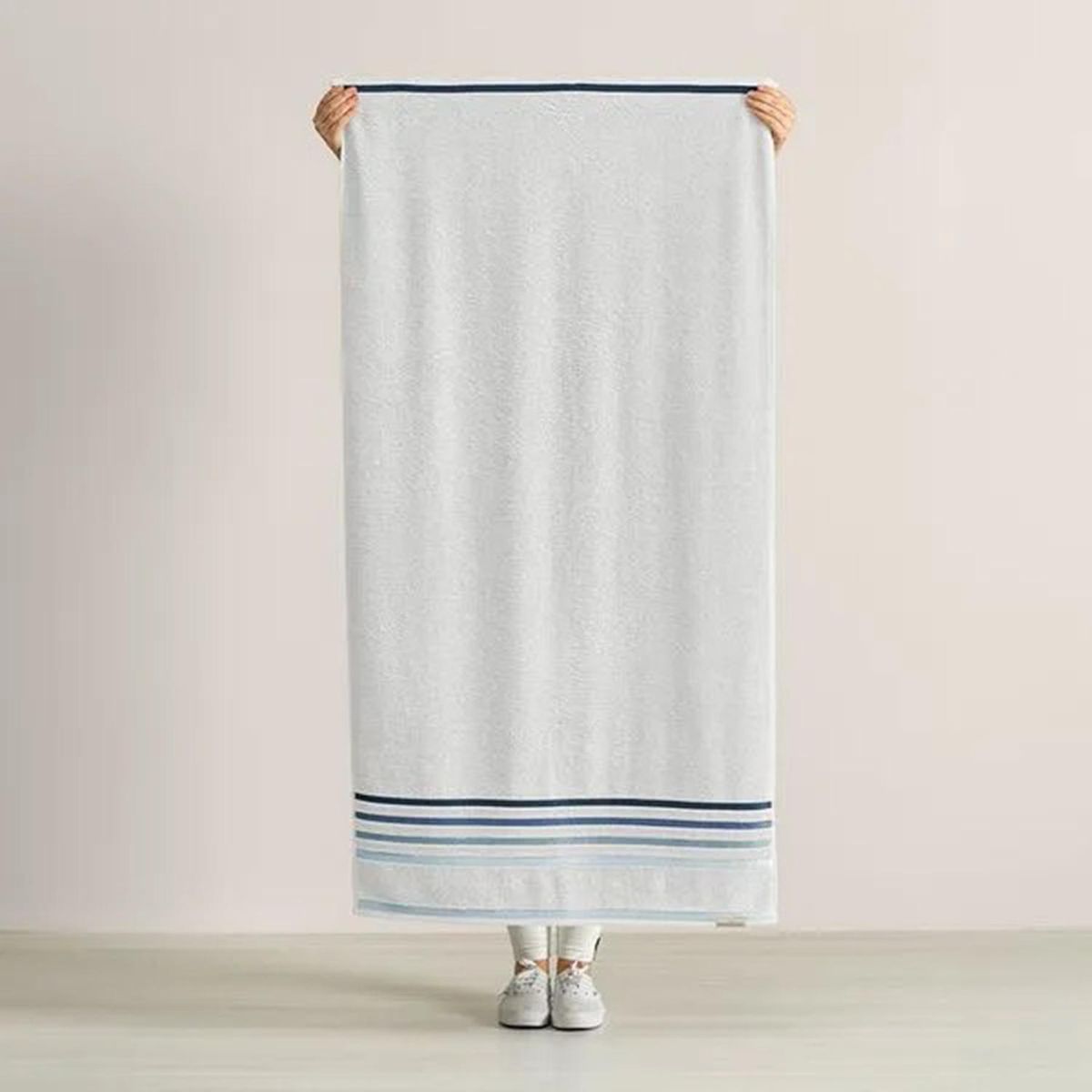 KARSTEN - Toalla de Cuerpo Toallón 500 gr Algodón 86x150 cm Blanco/Azul