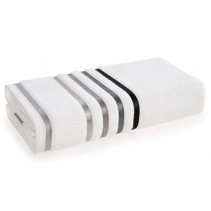 KARSTEN - Toalla de Cuerpo Toallón 500 gr Algodón 86x150 cm Blanco/Gris