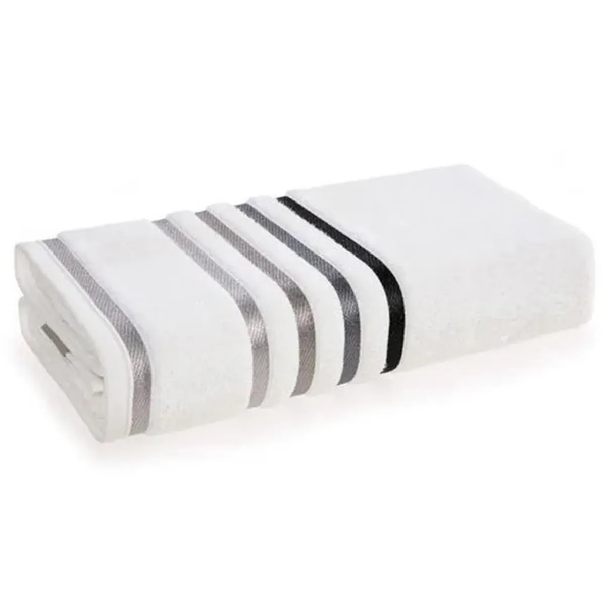 KARSTEN - Toalla Baño 500 gr Algodón 70x140 cm Blanco/Gris