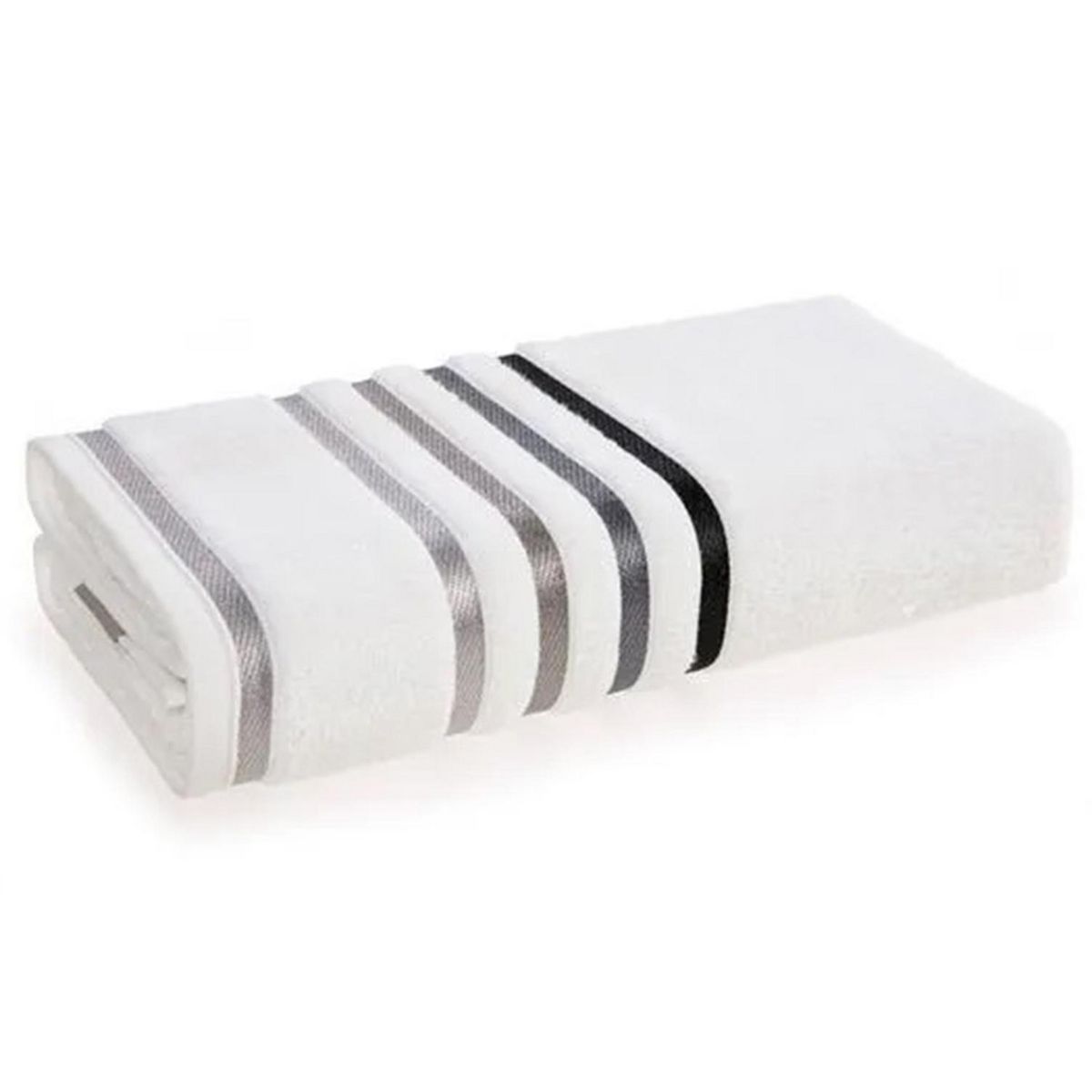 KARSTEN - Toalla Baño 500 gr Algodón 70x140 cm Blanco/Gris