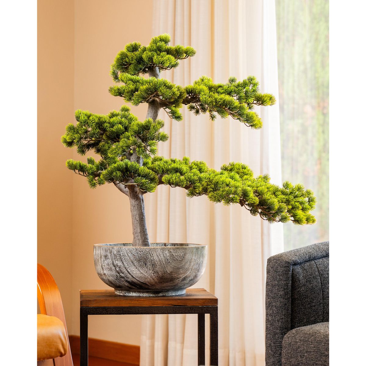 GENERICO - Planta Artificial Bonsai Ciprés 80 cm Verde