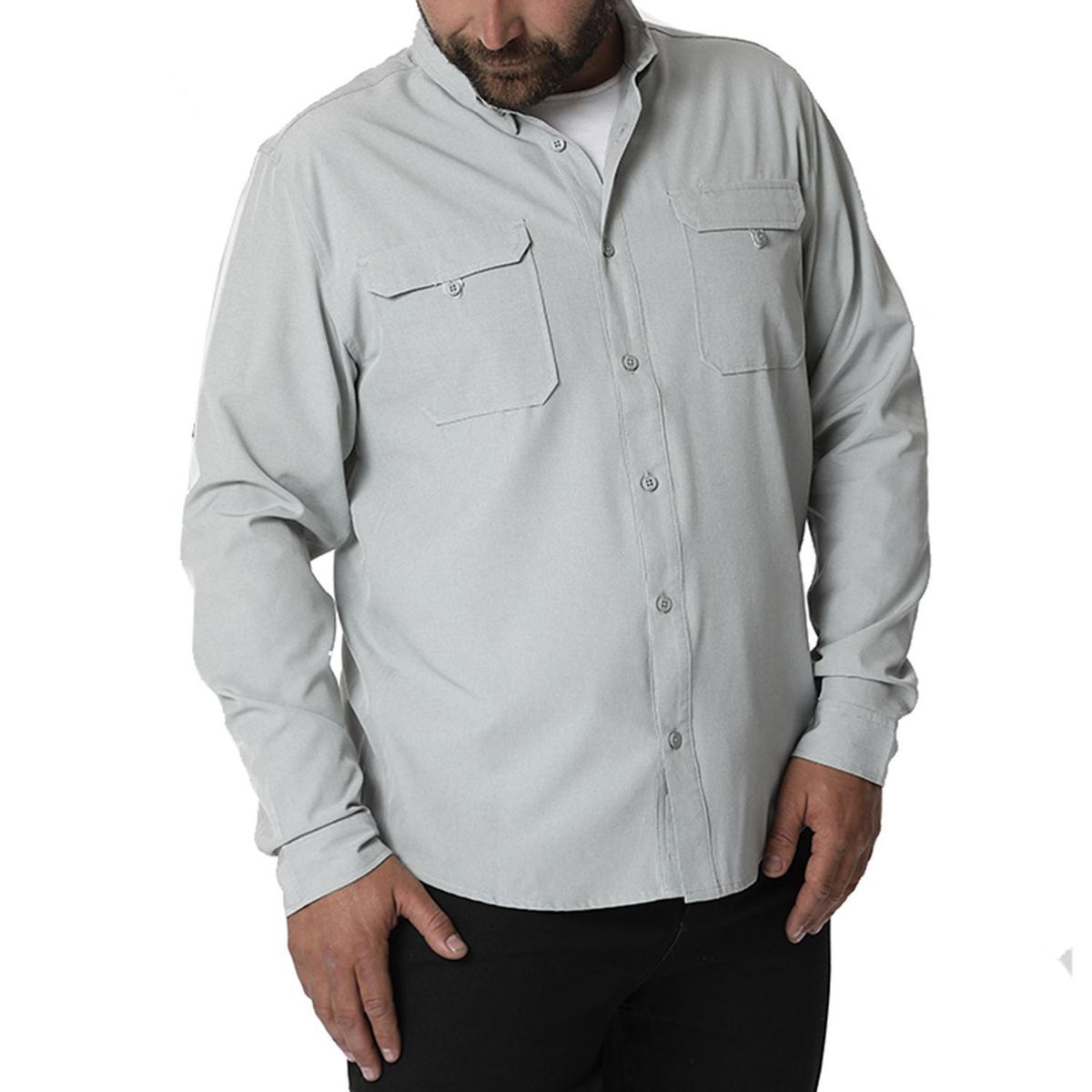 ORYX - Camisa con Protección UV Hombre Serengueti Gris Talla L