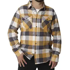 ORYX - Camisa Franela Hombre Yoho Mostaza Talla XL