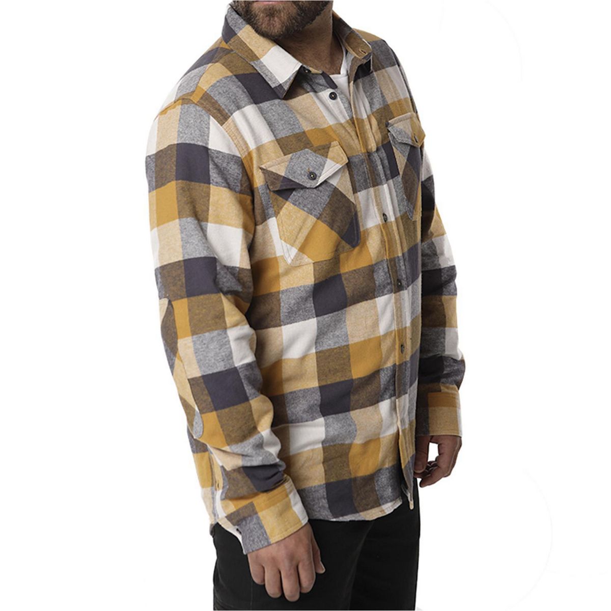 ORYX - Camisa Franela Hombre Yoho Mostaza Talla S