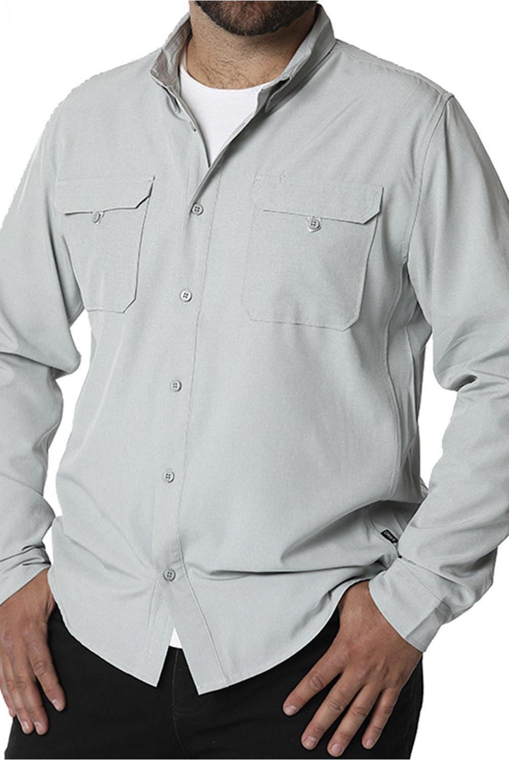 ORYX - Camisa con Protección UV Hombre Serengueti Gris Talla S