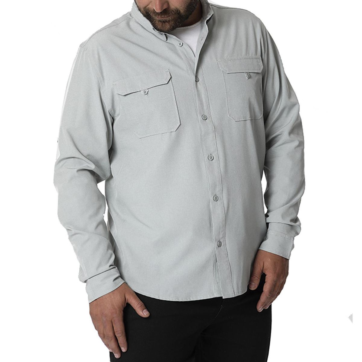 ORYX - Camisa con Protección UV Hombre Serengueti Gris Talla S