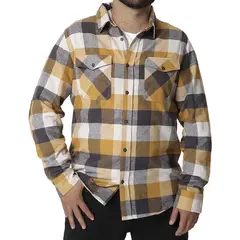 ORYX - Camisa Franela Hombre Yoho Mostaza Talla M