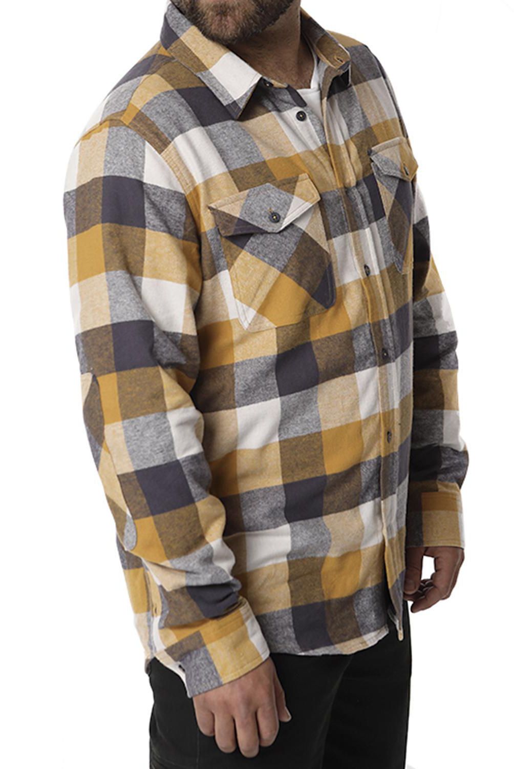 ORYX - Camisa Franela Hombre Yoho Mostaza Talla M