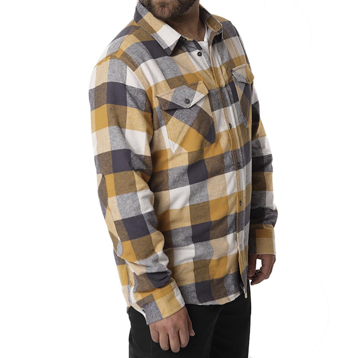 ORYX - Camisa Franela Hombre Yoho Mostaza Talla M