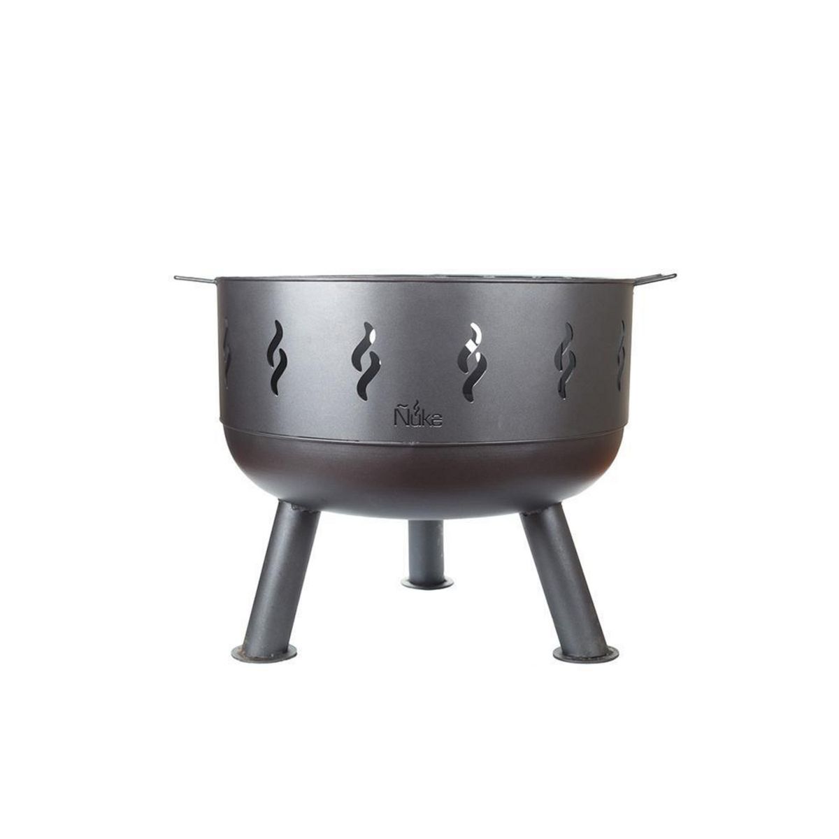 GENERICO - Fogón con 2 Medias Parrillas a Leña Metal Negro