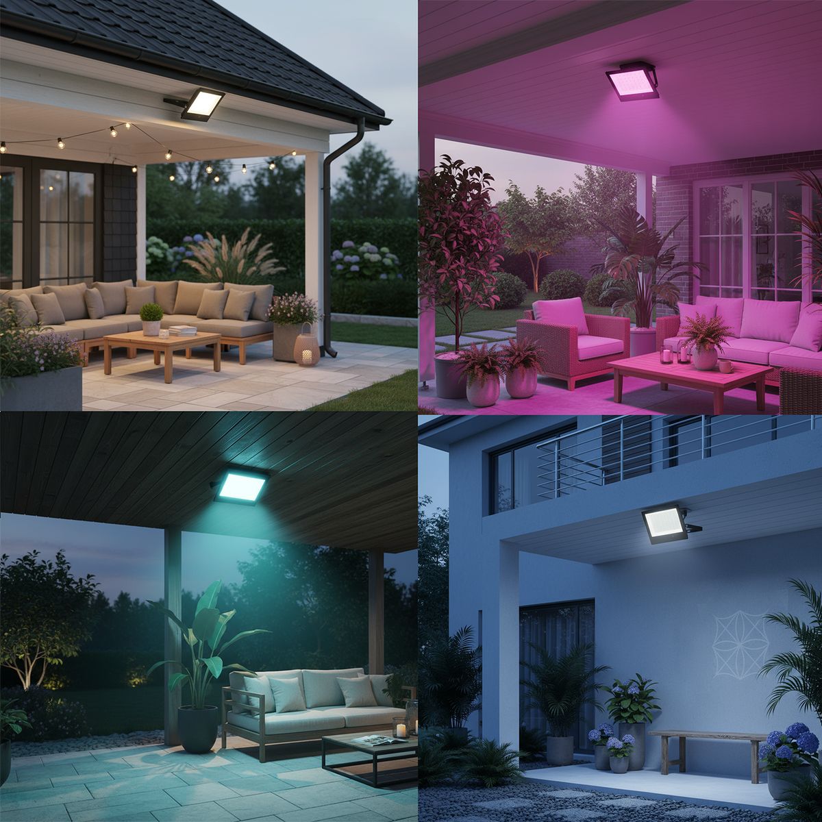 HALUX - Reflector Led con Sensor 70 W IP 65 Luz RGB