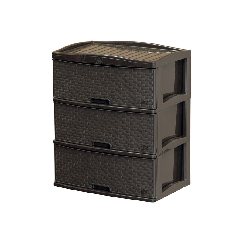 REYPLAST - Cómoda 3 Cajón(es) Kusi 55x64x39.5 cm Marrón