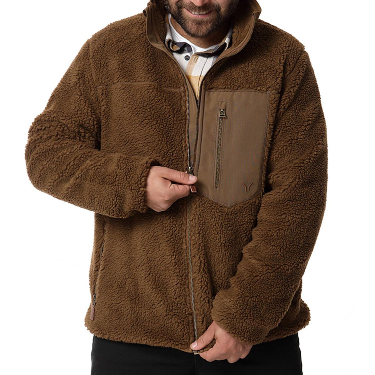 ORYX - Chaquetón Lanudo Térmico Hombre Elk Café S