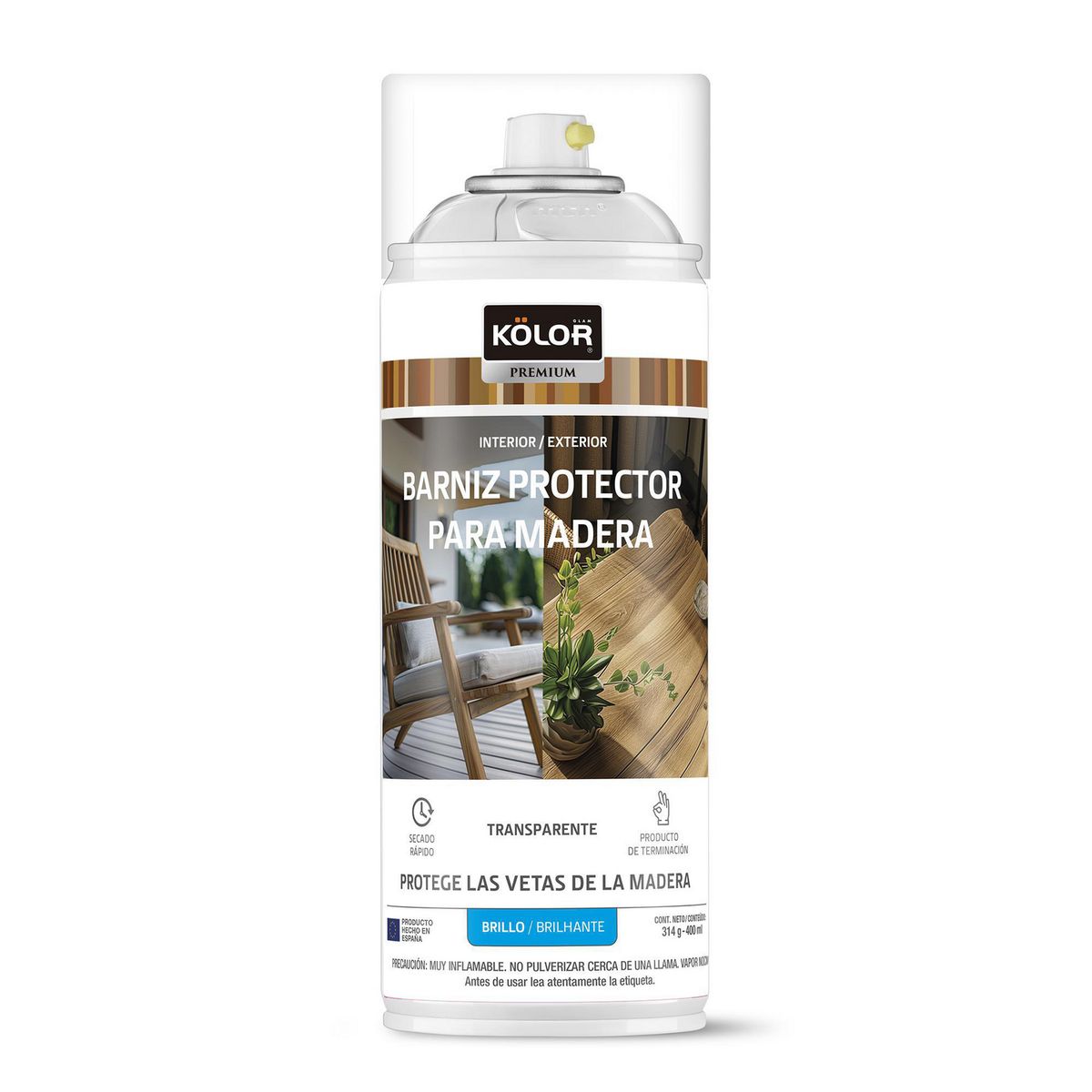 KOLOR - Spray Barniz Spray 0.4 l Brillante Transparente