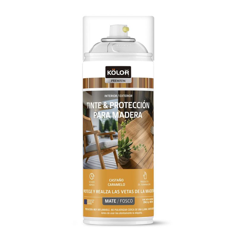 MONTANA - Spray Tinte y Protección para Madera Mate Castaño Caramelo 0.4 l