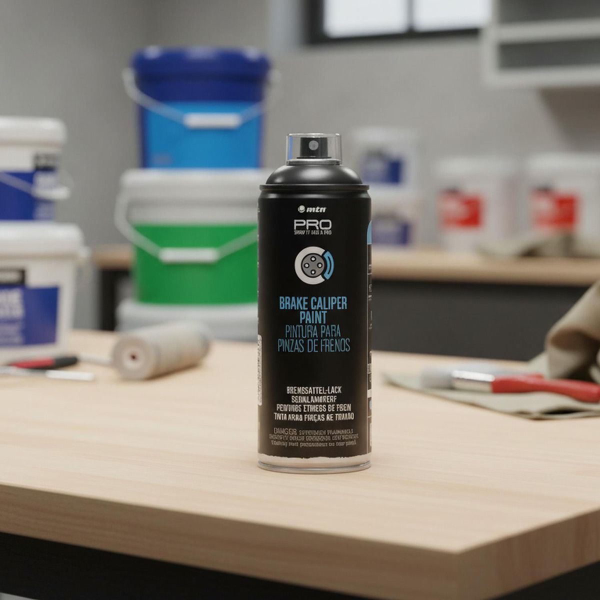 MONTANA - Spray Pintura Frenos Spray 0.4 l Satinado Negro