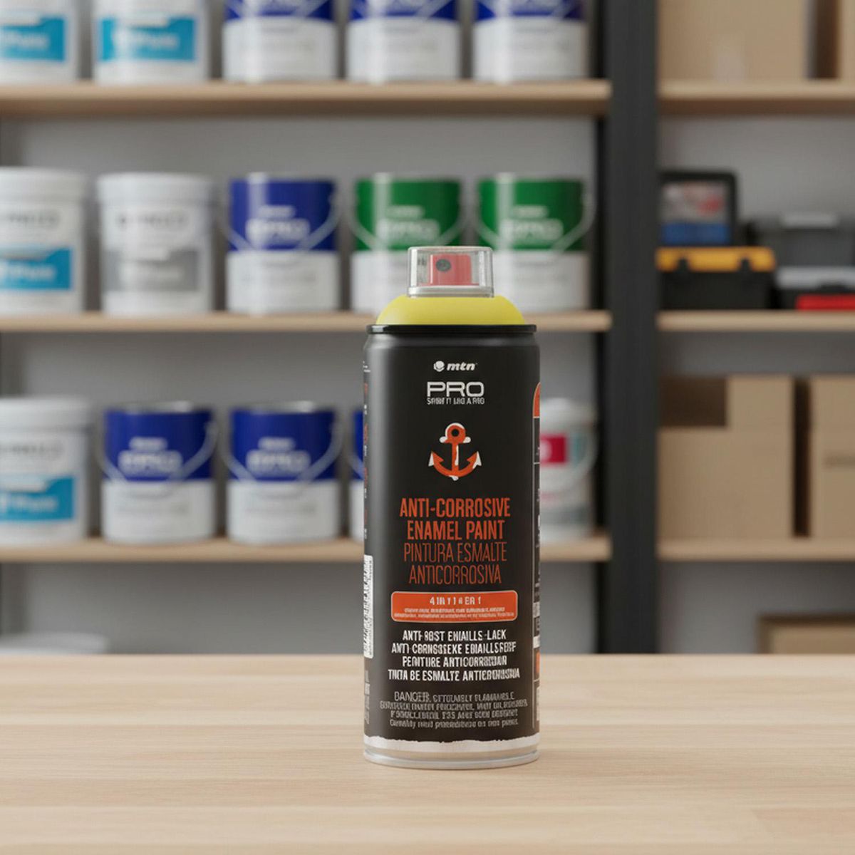 MONTANA - Spray Esmalte Anticorrosivo Spray 0.4 l Brillante Amarillo