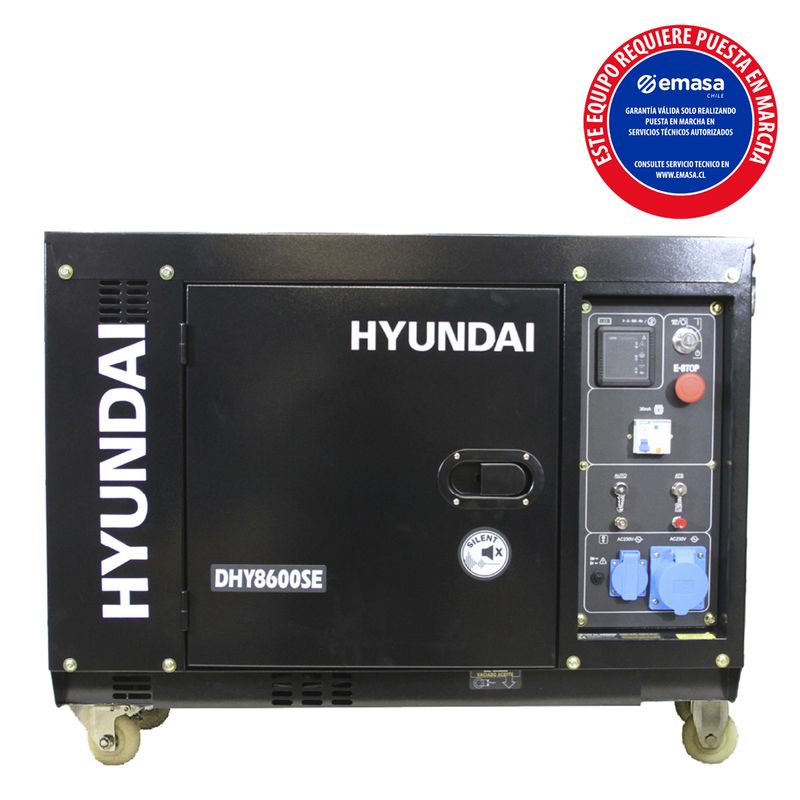HYUNDAI - Generador Eléctrico a Diesel Partida Eléctrica 6000 W 12 l