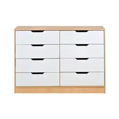 MOBIKIT - Cómoda 8 Cajón(es) Misuri 120.6x86.8x40 cm Blanco