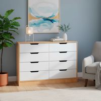 Cómoda 8 Cajón(es) Misuri 120.6x86.8x40 cm Blanco