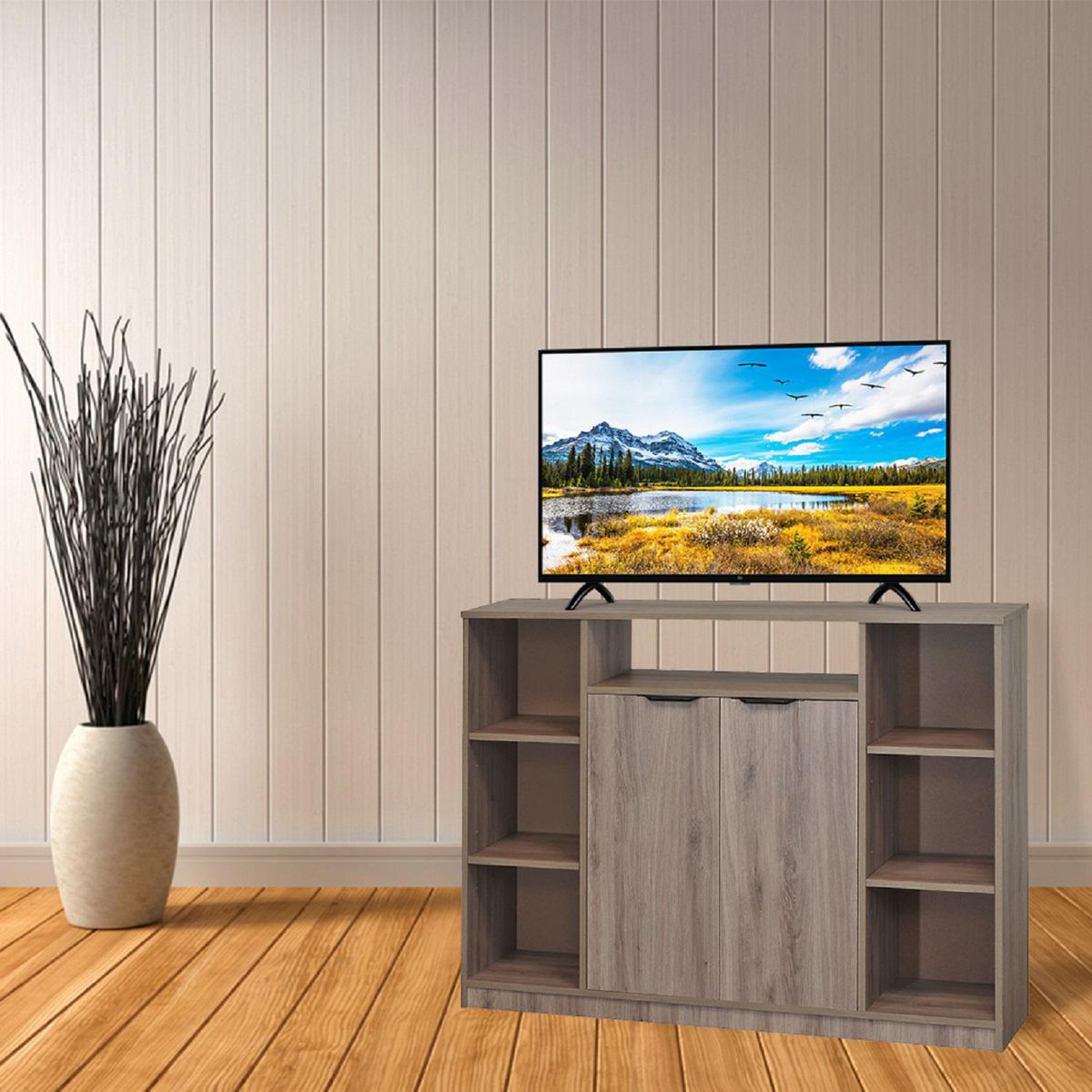 MOBIKIT - Rack TV 50 " Navarra Roble Santana 120x90x30 cm