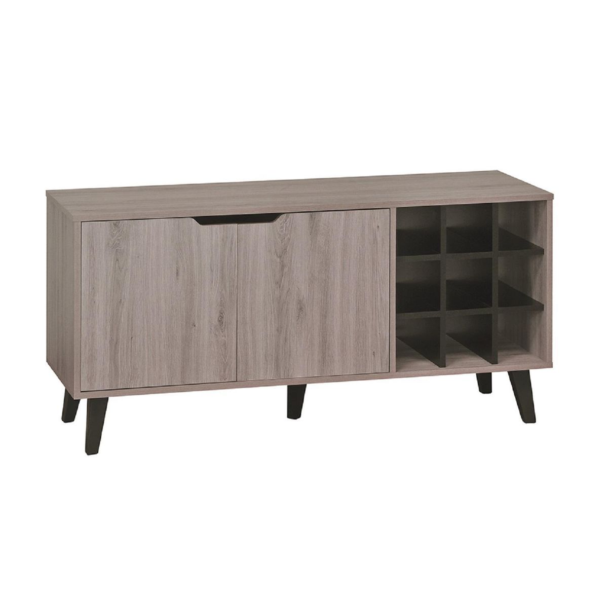 MOBIKIT - Rack 50 " Kazan Roble santana / negro 120x60x37 cm