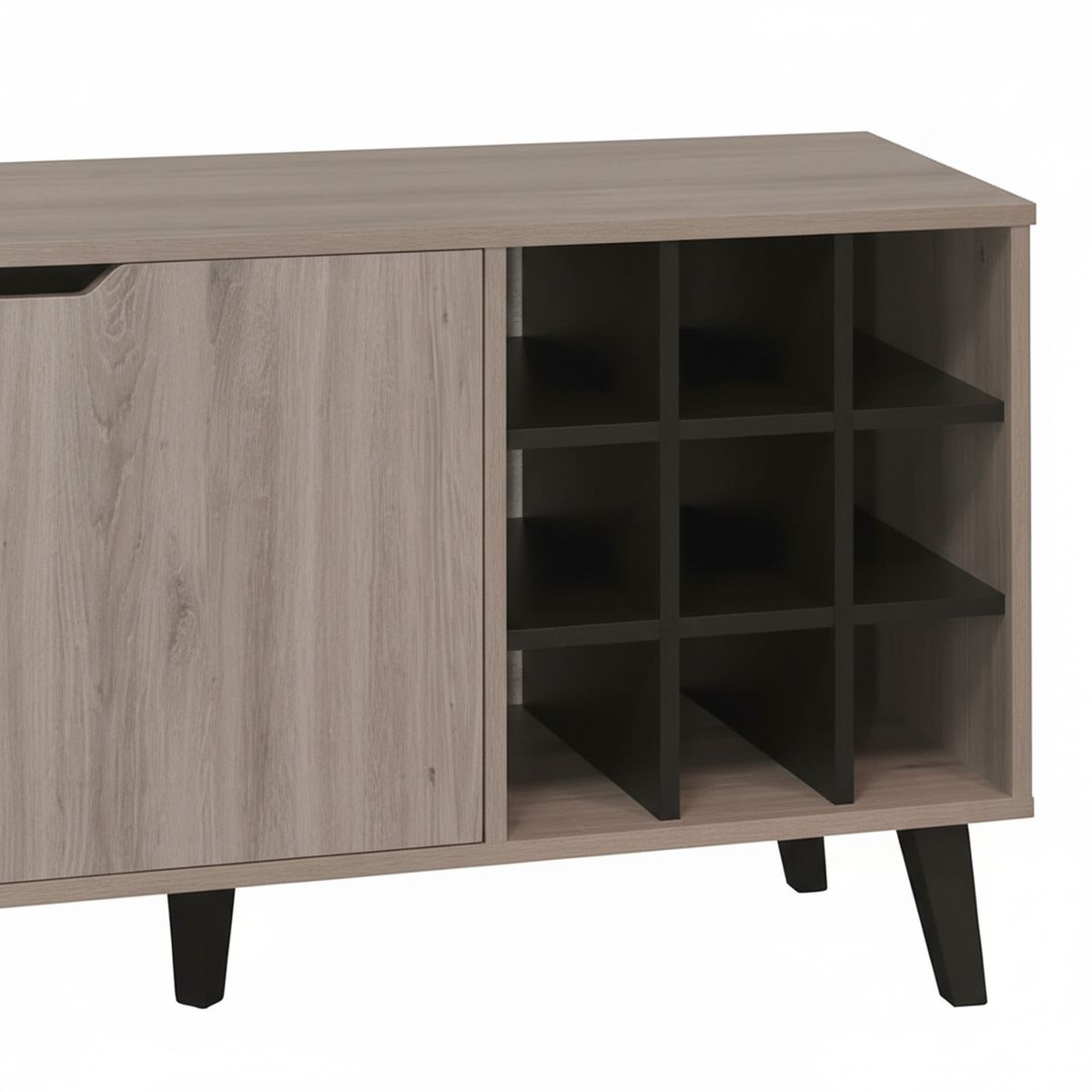 MOBIKIT - Rack 50 " Kazan Roble santana / negro 120x60x37 cm