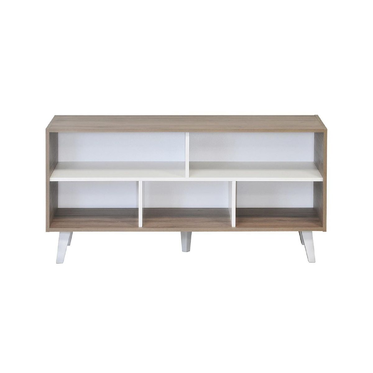 MOBIKIT - Rack TV 50 " Luisiana Roble Santana/Blanco 120x60x38.5 cm