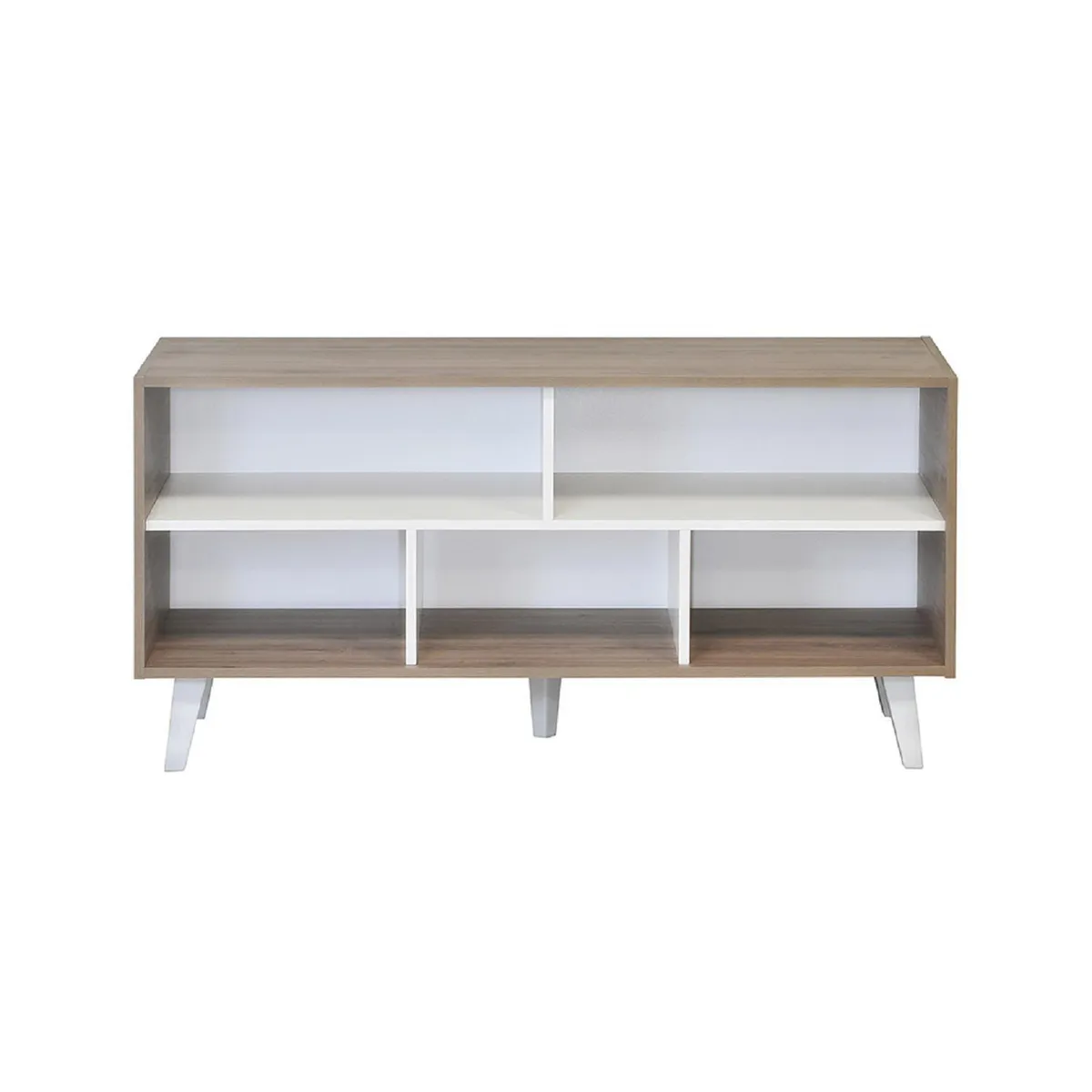 MOBIKIT - Rack TV 50 " Luisiana Roble Santana/Blanco 120x60x38.5 cm
