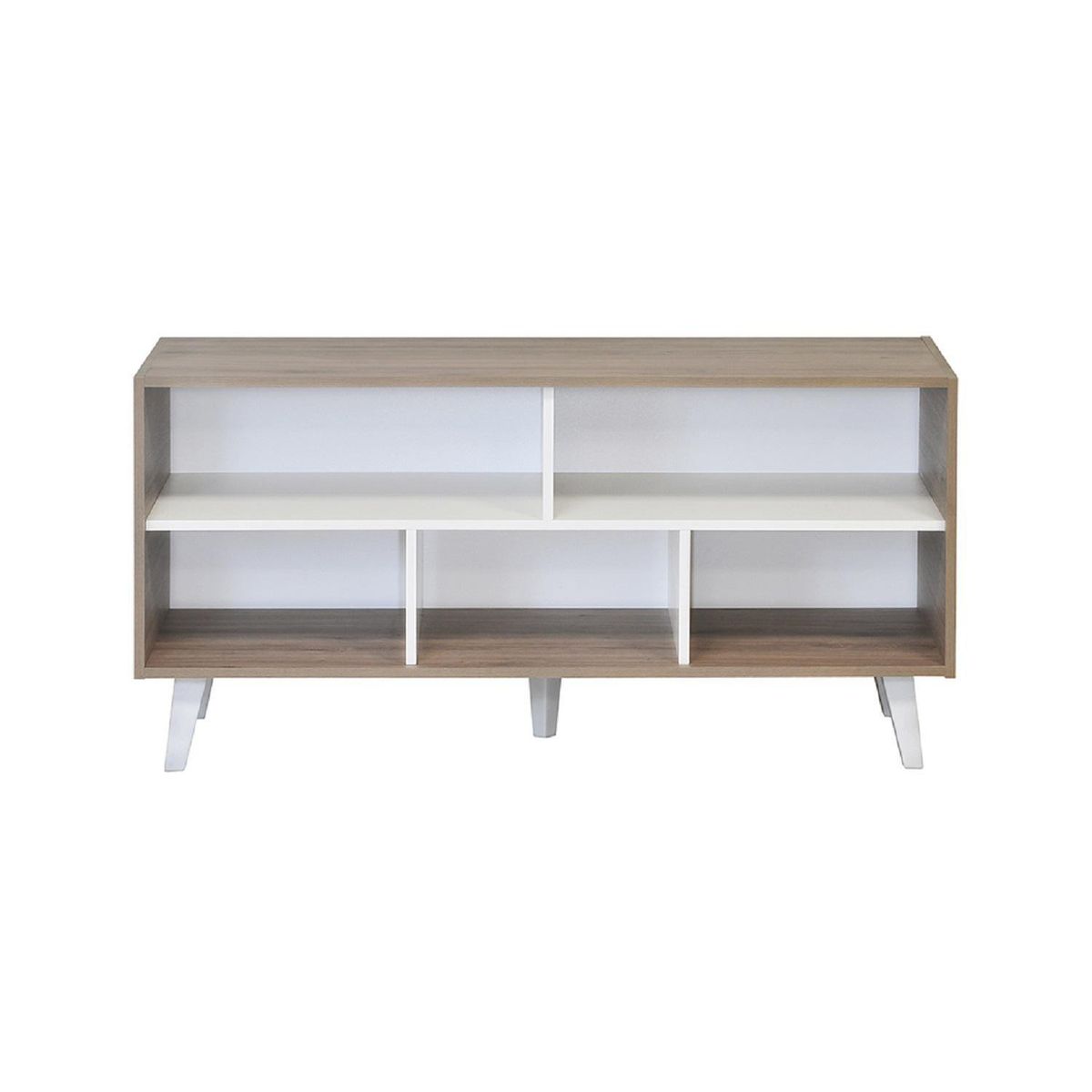 MOBIKIT - Rack TV 50 " Luisiana Roble Santana/Blanco 120x60x38.5 cm