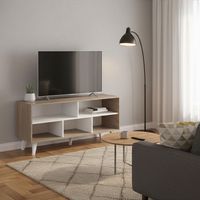 Rack TV 50 "" Luisiana Roble Santana/Blanco 120x60x38.5 cm