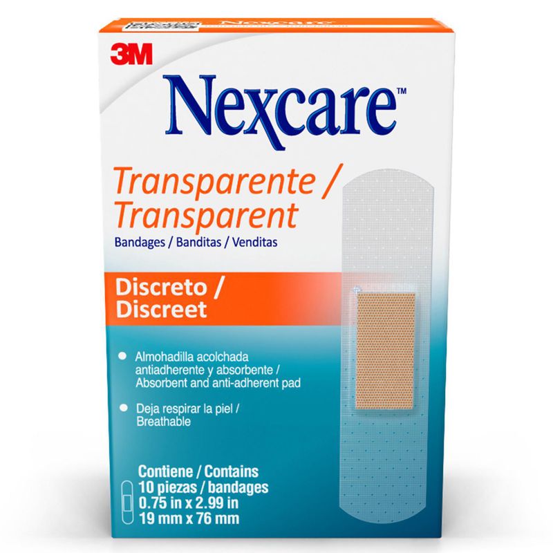 NEXCARE - Parche Plástico Transparente 10 unidades