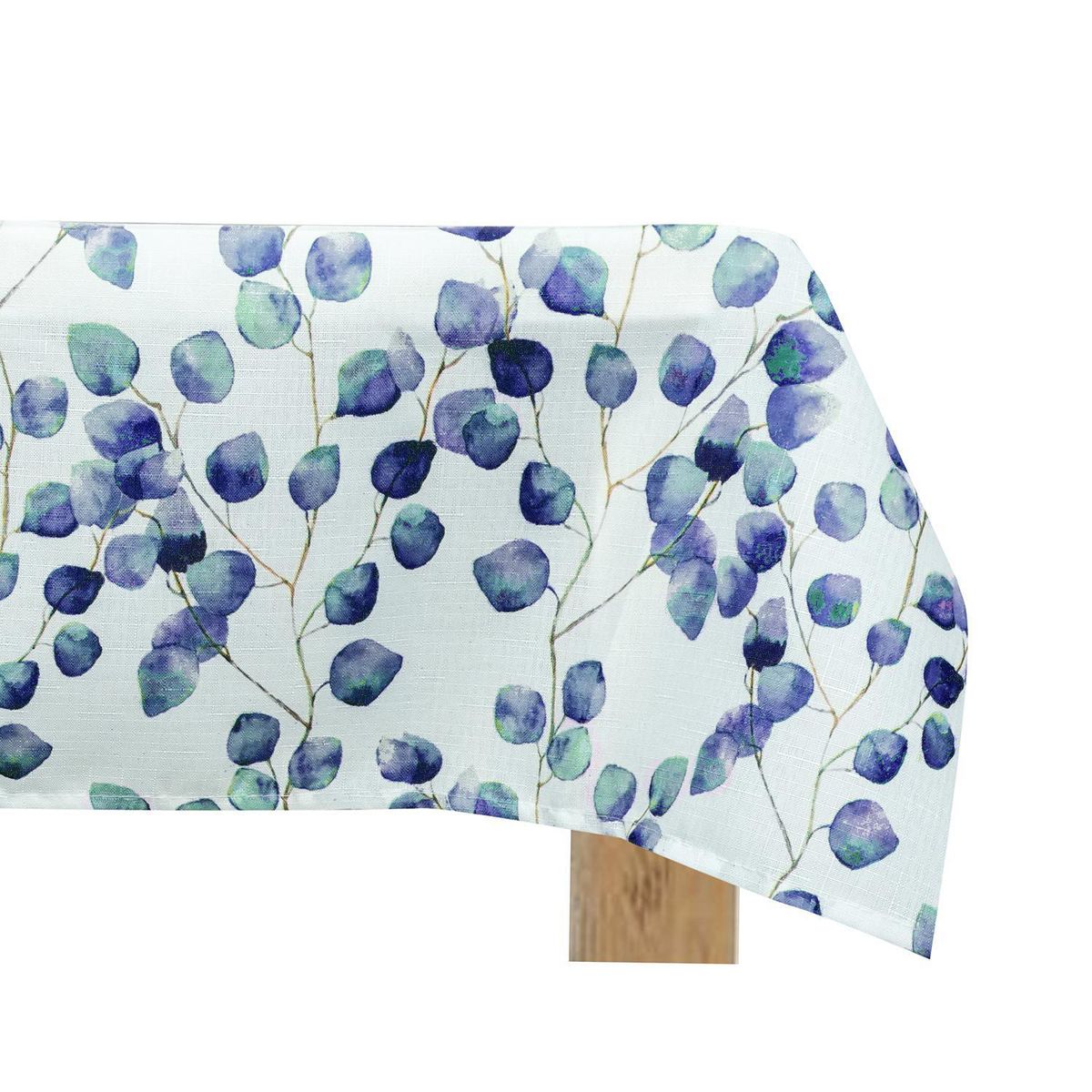 DECO EXPRESS - Mantel Rectangular 160x220 cm Eucalipto Blanco/Azul