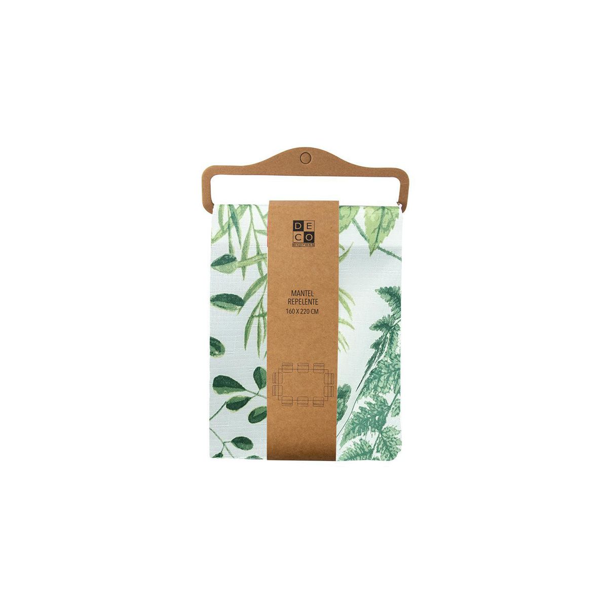 DECO EXPRESS - Mantel Rectangular 160x220 cm Botánico Verde