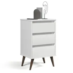ONESSTA - Velador 3 Cajón(es) Wood 43.5x71x36 cm Blanco