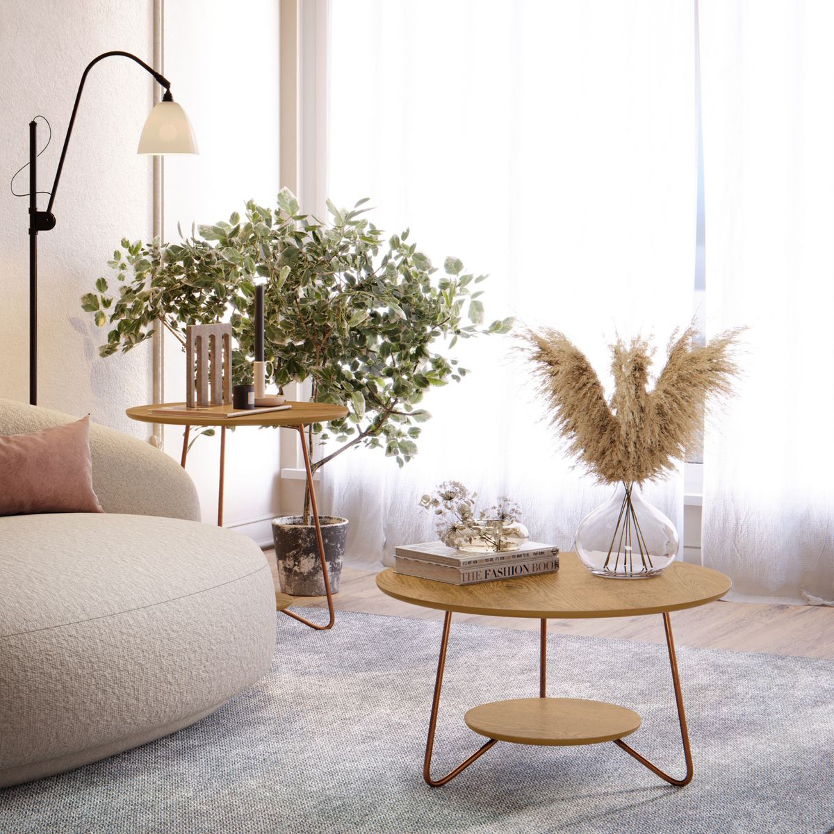 ONESSTA - Juego de mesas Liz Café 50x50x52 cm