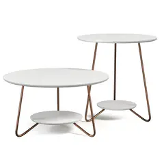 ONESSTA - Juego de mesas Liz Blanco 50x50x52 cm