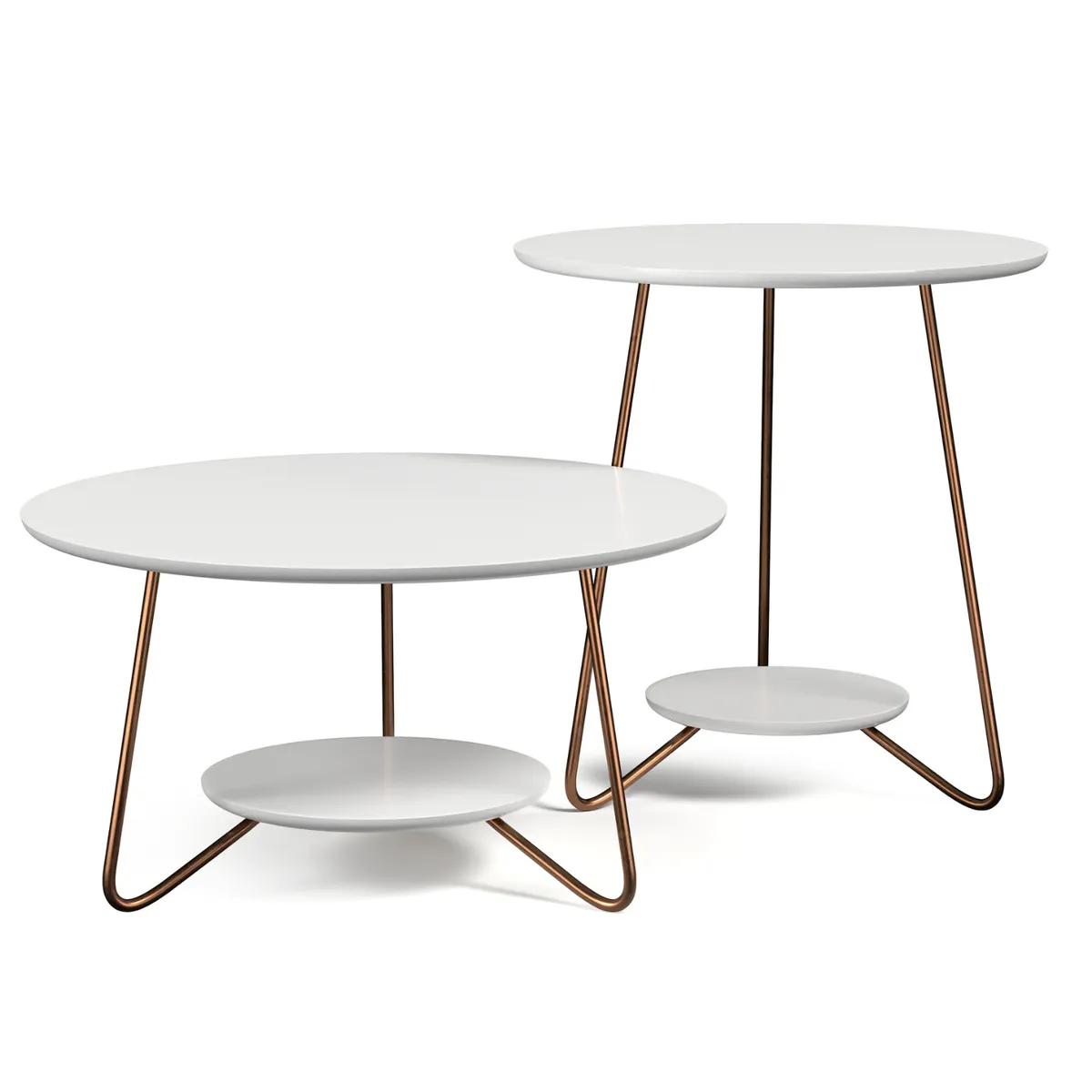 ONESSTA - Juego de mesas Liz Blanco 50x50x52 cm