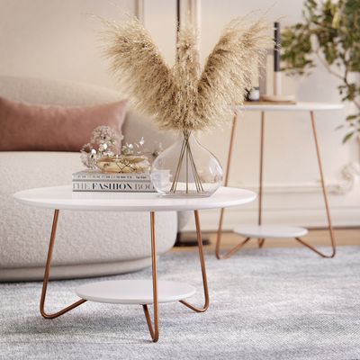 Imagen 2 del producto Juego de mesas Liz Blanco 50x50x52 cm