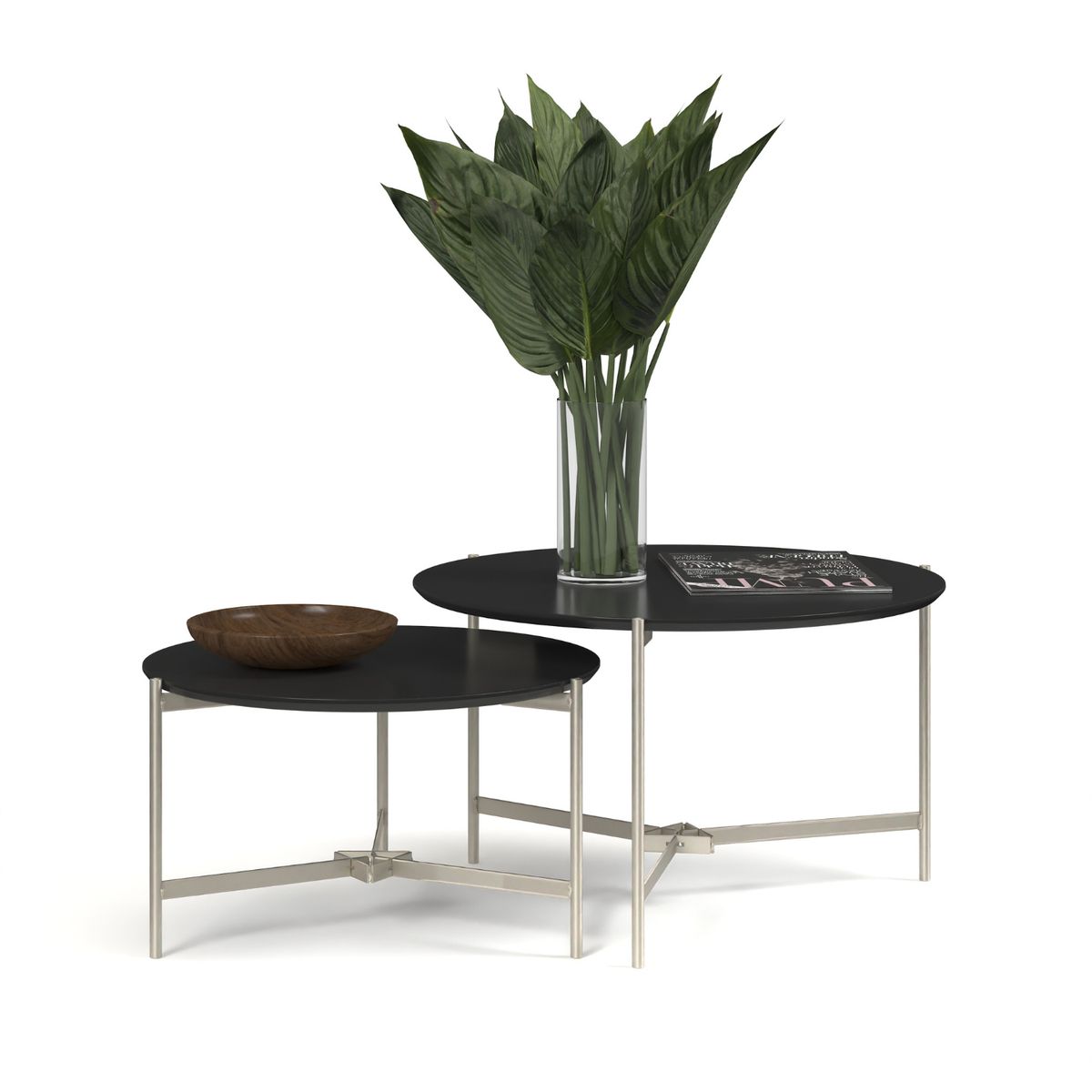 ONESSTA - Juego de mesas Prism Negro 50x50x52 cm