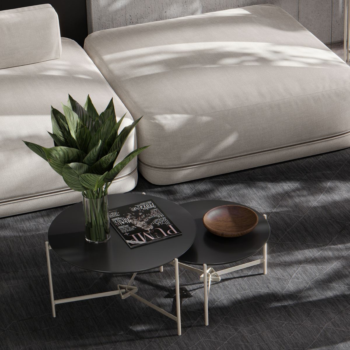 ONESSTA - Juego de mesas Prism Negro 50x50x52 cm