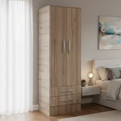 MOBIKIT - Clóset 2 Puerta(s) 2 Cajón(es) 59x181x46.5 cm Roble