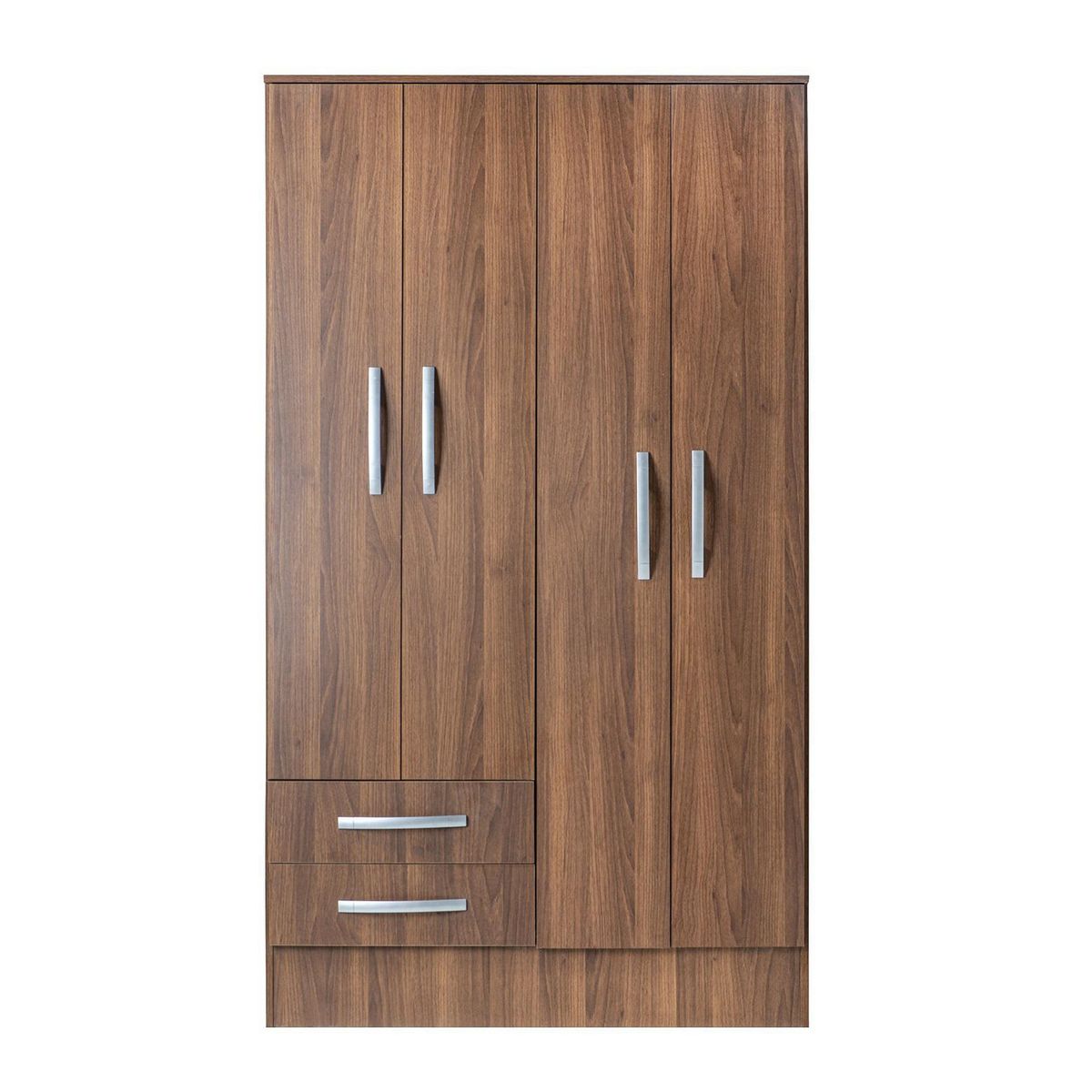 MOBIKIT - Clóset 4 Puerta(s) 2 Cajón(es) 2 Repisa(s) 103.2x182.5x48.5 cm Nogal