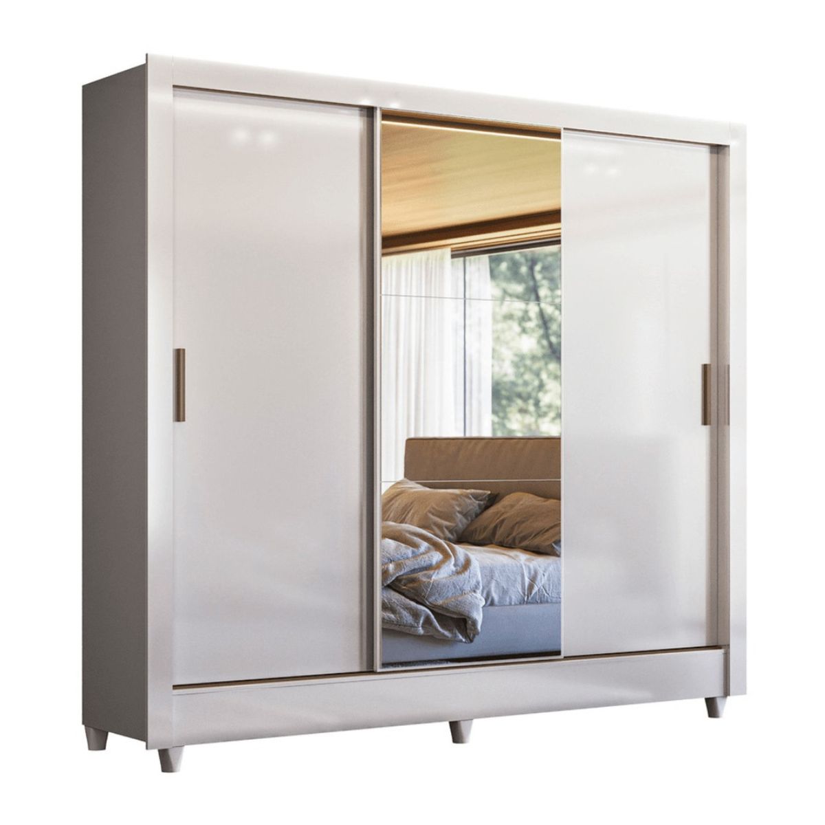 ONESSTA - Clóset Francia 3 Puerta(s) 2 Cajón(es) 4 Repisa(s) 171.5x191x46 cm Blanco