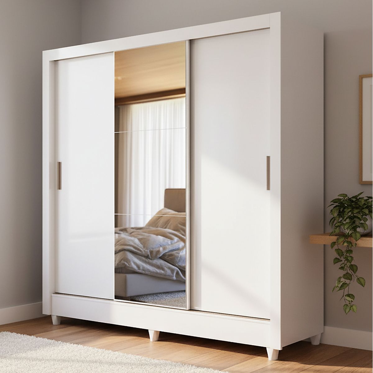 ONESSTA - Clóset Francia 3 Puerta(s) 2 Cajón(es) 4 Repisa(s) 171.5x191x46 cm Blanco