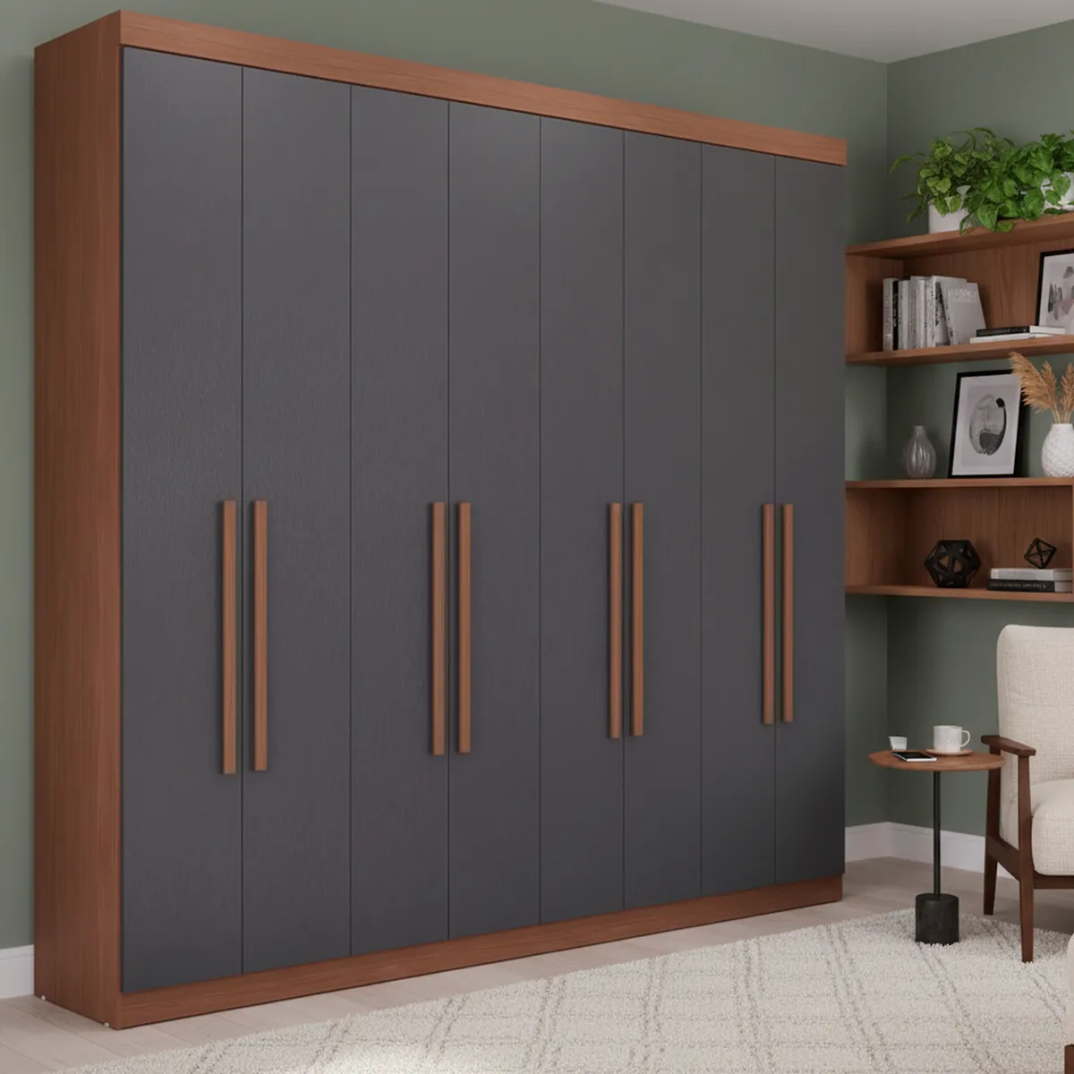 ONESSTA - Clóset Máster 8 Puerta(s) 4 Cajón(es) 8 Repisa(s) 238.8x219x46.3 cm Grafito