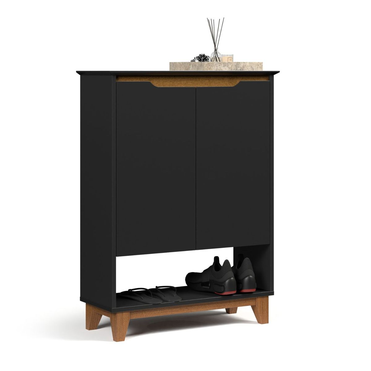 ONESSTA - Zapatera Hall 3 Nivel(es) 90.5x68x26.5 cm Negro